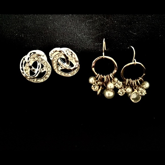 Two pair sparkle earrings