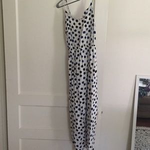 Polka-dotted maxi dress
