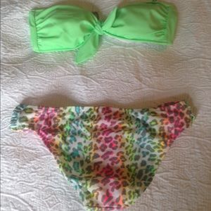 Victoria secret neon leopard bikini-small