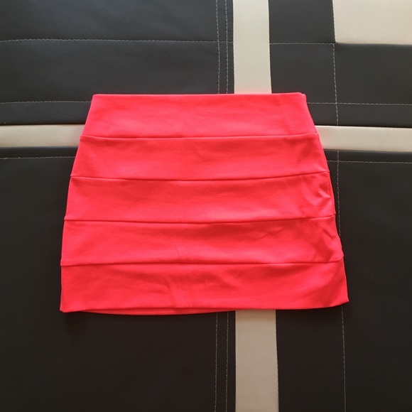 Hot pink mini summer skirt