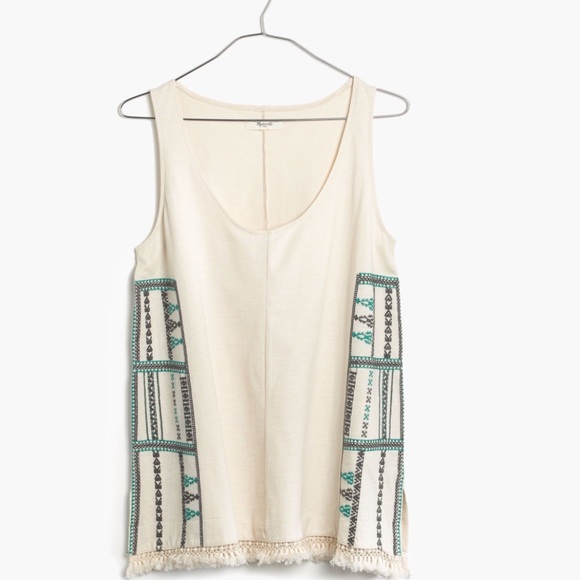 Madewell Tops - Madewell Embroidered Fringe Tank