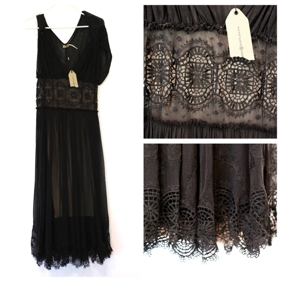 beautiful max studio black lace dress, 10, NWT