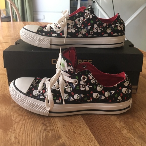 Black Converse with Super cute design & red inside