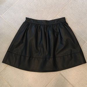 Black Faux Leather Skirt