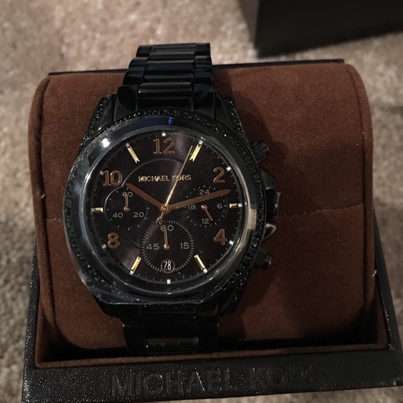 Michael Kors black and gold watch