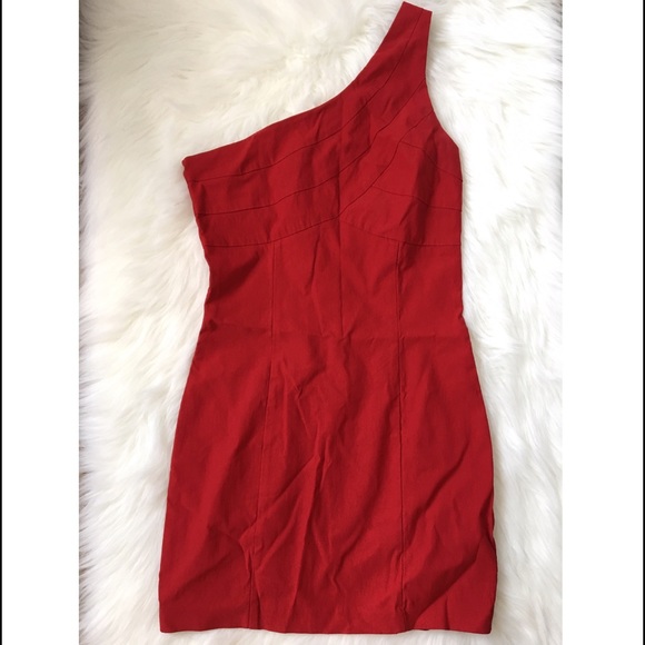 One shoulder red club dress!