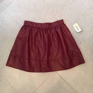 Faux Red Leather Skirt NWT