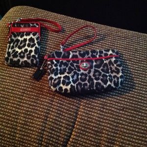 Coach Red Ocelot Leopard Set