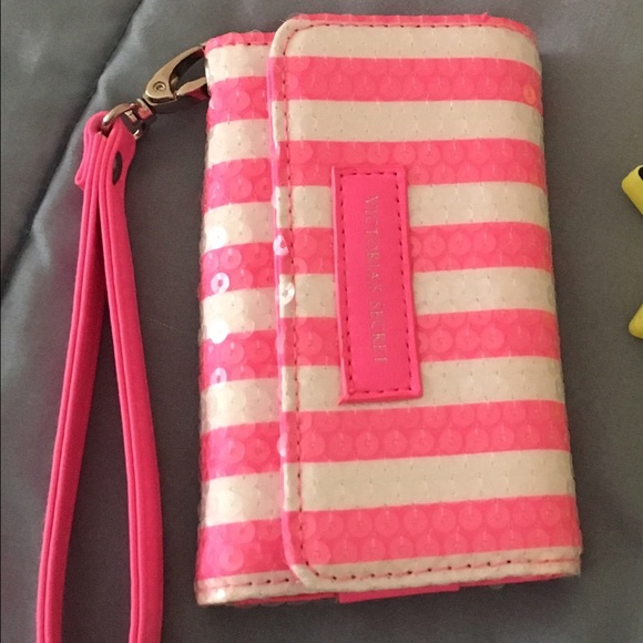 Hot pink Victoria's Secret Cell phone wallet case
