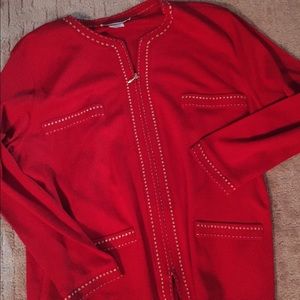 Vintage red sweater with gold stitching Vintage red sweater with gold stitching