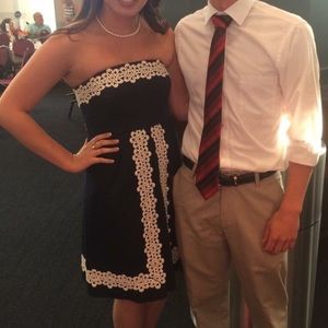 LILLY PULITZER Navy Strapless Dress