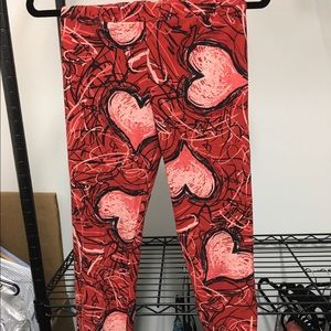LuLaRoe LLR Hearts leggings - good used condition