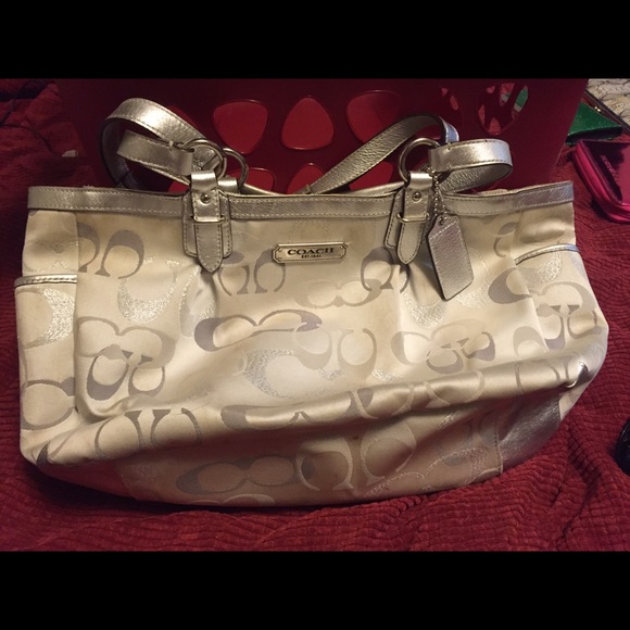 Silver coach purse