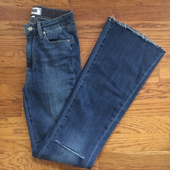 Paige Destructed Flare Jeans - size 25