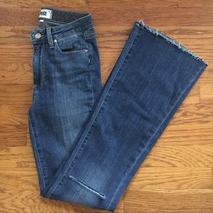Paige Destructed Flare Jeans - size 25