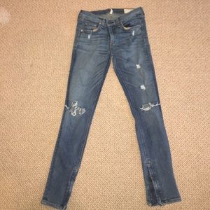 Rag and bone distressed medium wash jeans