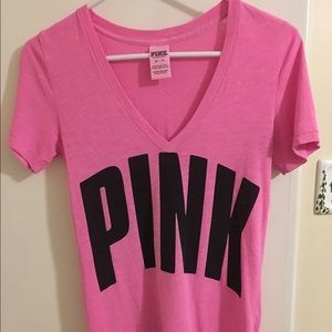 VS Pink V-Neck Tee Size XS