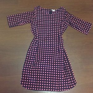 Gap navy and pink polka dotted dress