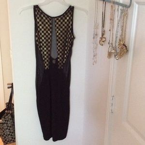 Black and Gold sheer dress