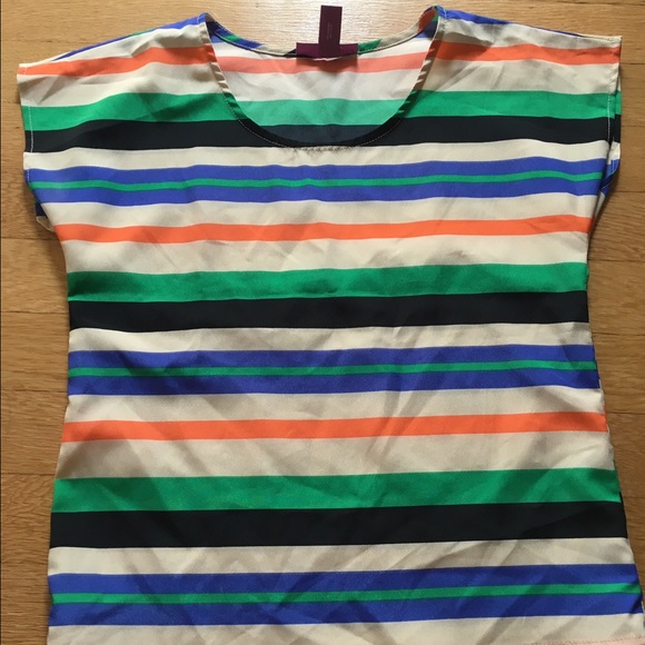 Silk striped crop top shirt