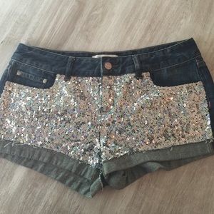 Victoria's Secret Denim & Sequin Shorts size 4