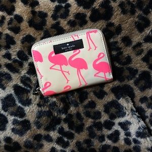 Kate Spade pink flamingo small wallet