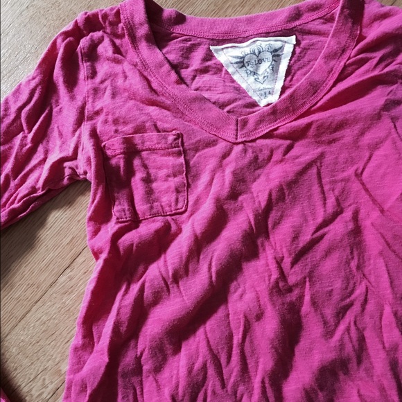 Pink Vneck long sleeve tee