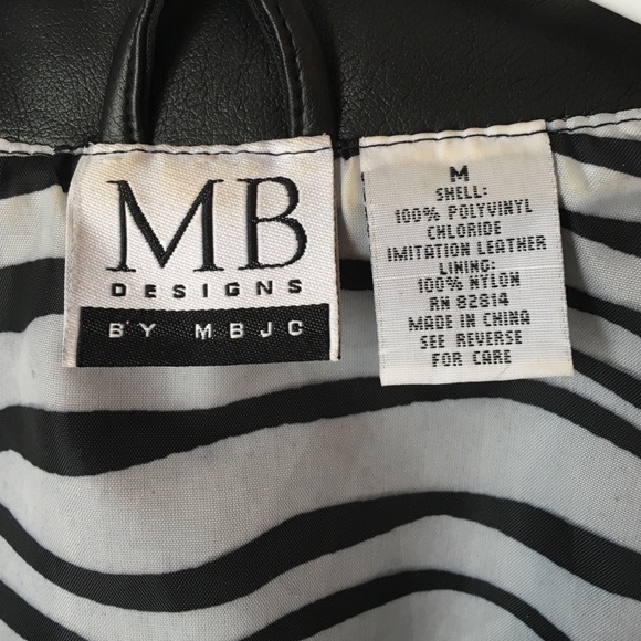 Black polyvinyl zebra print vest medium - Picture 3 of 4