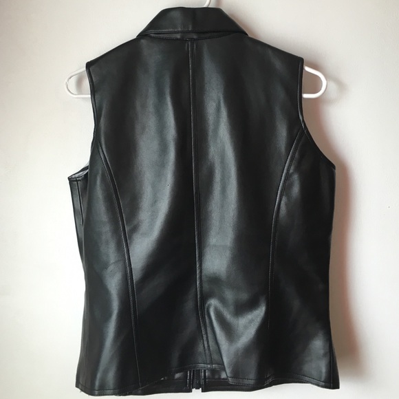 Black polyvinyl zebra print vest medium - Picture 4 of 4