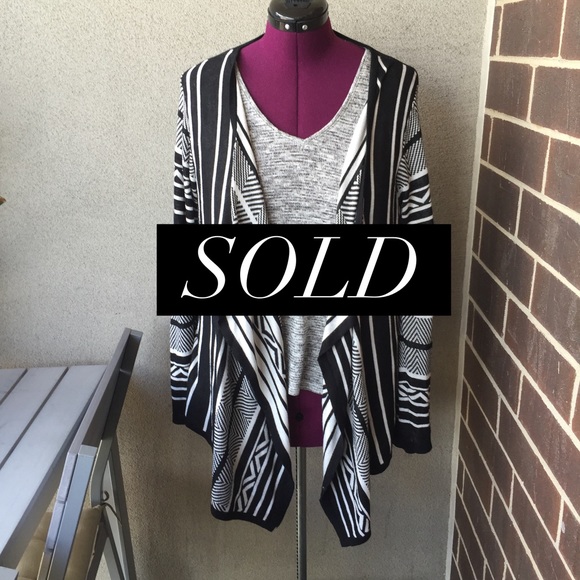 Long striped fly away open cardigan sweater
