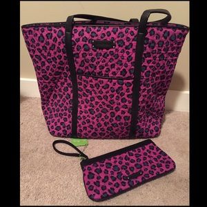 Vera Bradley Tote and wristlet in Leopard Spots
