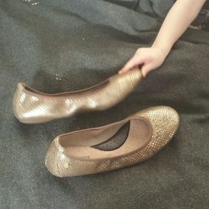 Gold flaked snake skin ballet flats Sz. 7.5 narrow