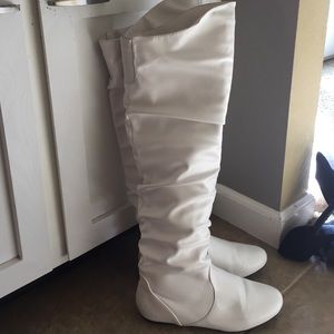 White over the knee boots