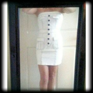 Strapless White mini dress