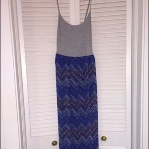 NWOT Maxi dress with tight bust/patterned skirt