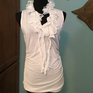 Frilly sleeveless T