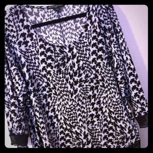 ❌SOLD❌Plus Size Animal Print and Sheer Shirt