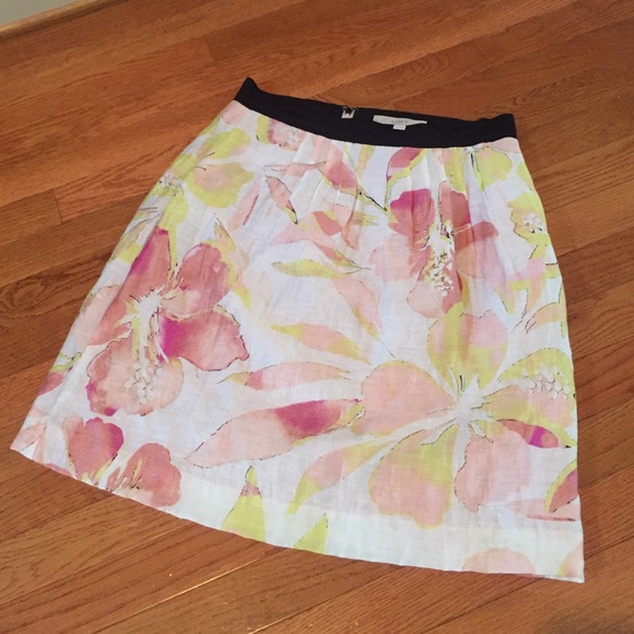LOFT Flower knee length skirt