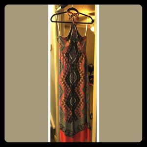 Fun and flirty bright patterned maxi dress.