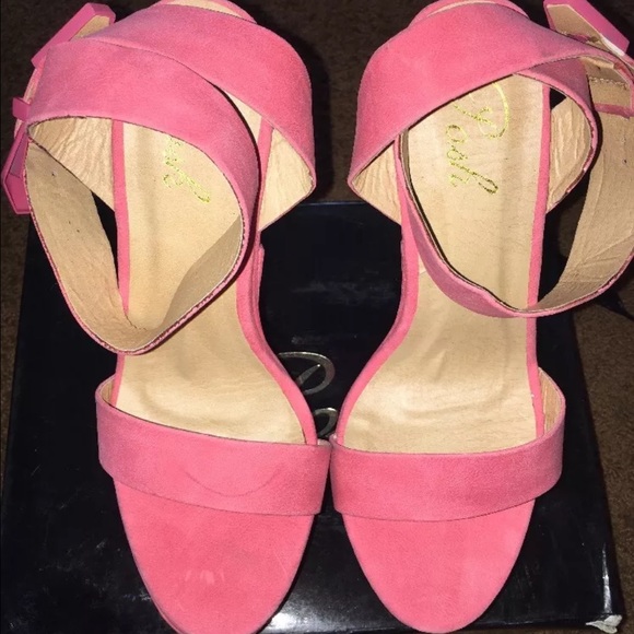 Posh wedge sandals wrap around ankle Coral - Picture 3 of 4