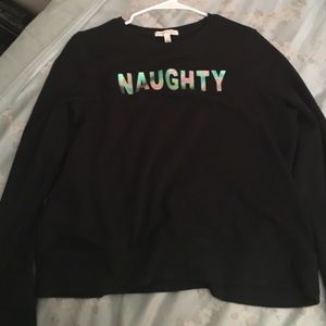 Holographic 'Naughty' Pullover