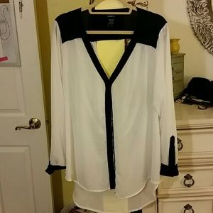 Black and White Blouse