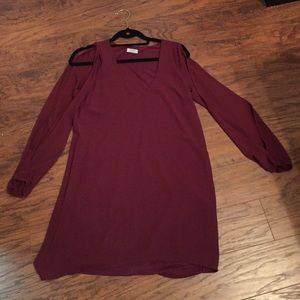 Burgundy split sleeve Toni dress