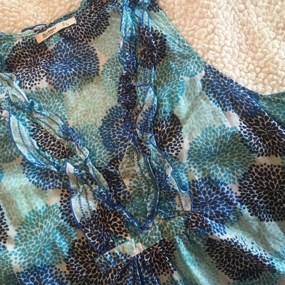 Blue white and navy dress top - Picture 2 of 2