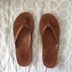 Rainbow braided sandals