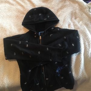 Black fox zip up jacket