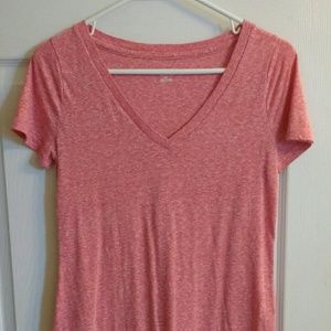 V neck tshirt - heather red - ships fast!
