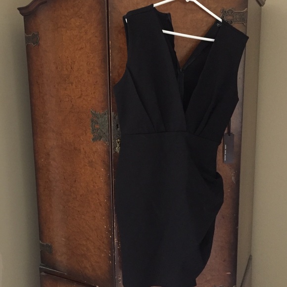 cocktail hour black wrap dress