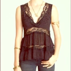 FREE PEOPLE lace Cami tier top