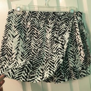 black and creme skort